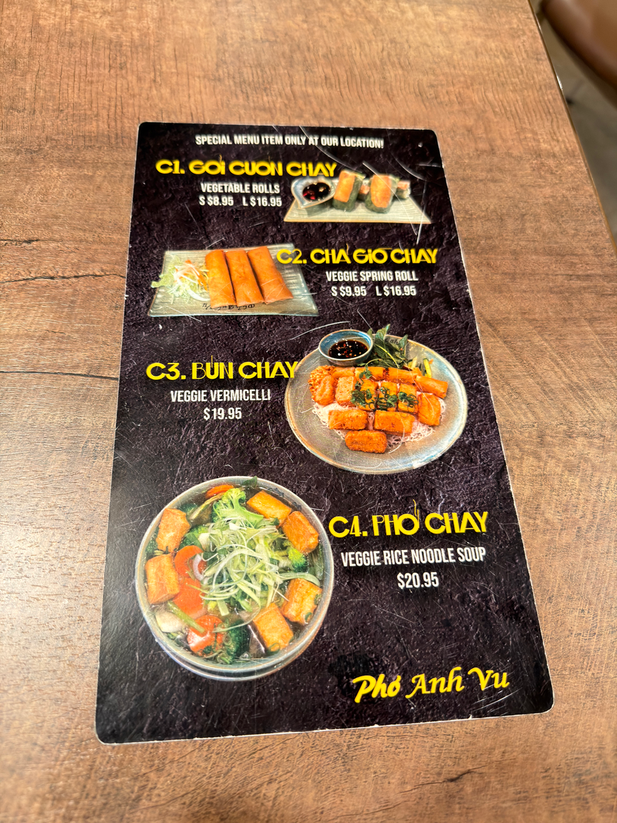 Pho Anh Vu East Vancouver 菜單相片 3